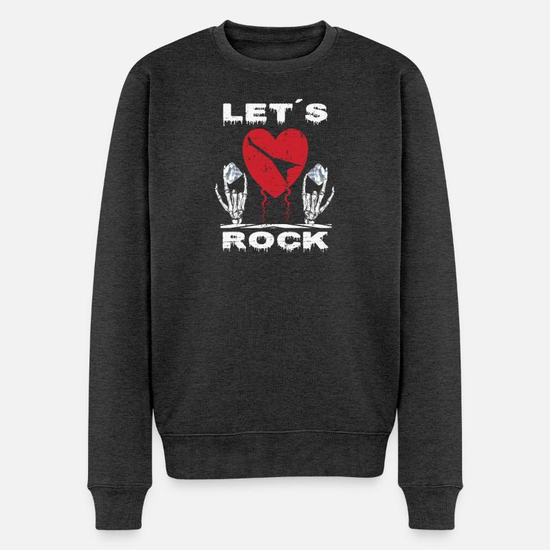 Lass uns Rocken - Männer Premium Bio Pullover - Anthrazit meliert