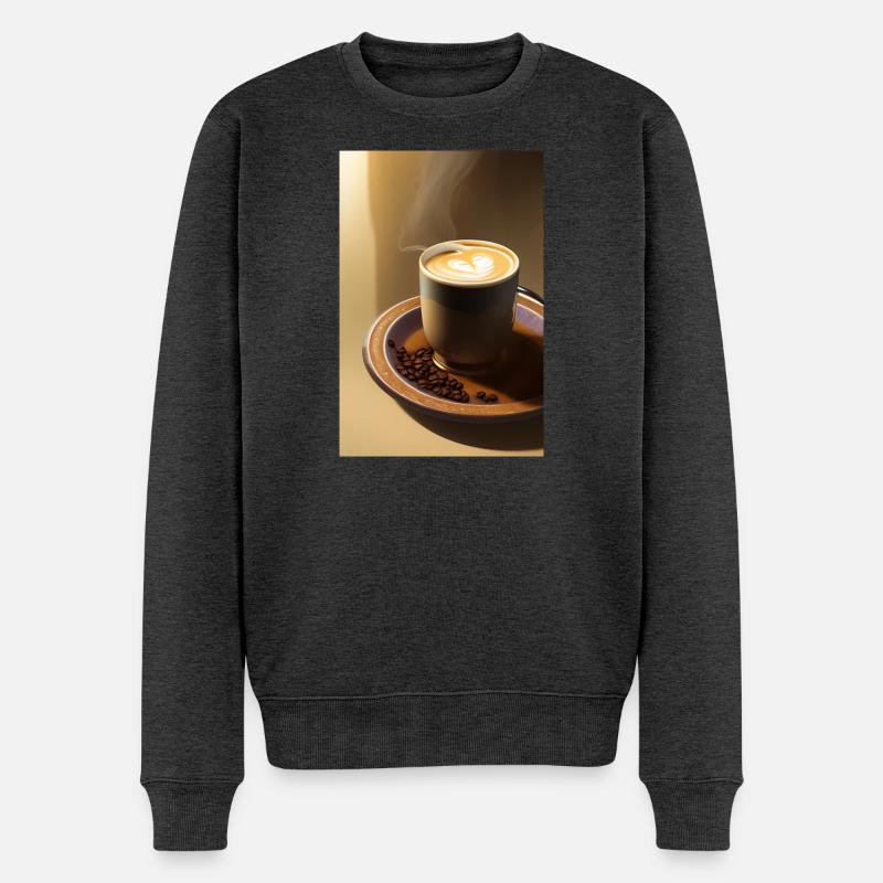 Café, grains de café - Pull Premium bio Homme - anthracite chiné