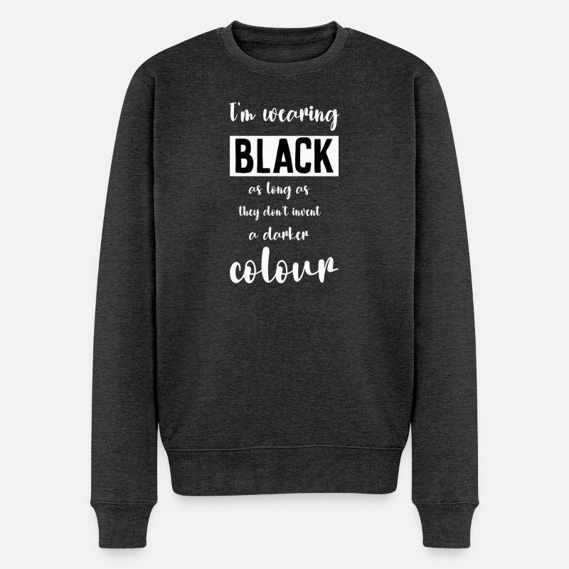 Je porte du noir - Pull Premium bio Homme - anthracite chiné