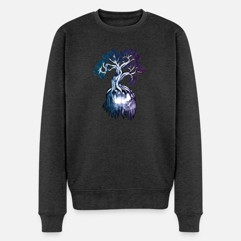Symbolischer Baum – Innere Stärke Illustration - Männer Premium Bio Pullover - Anthrazit meliert