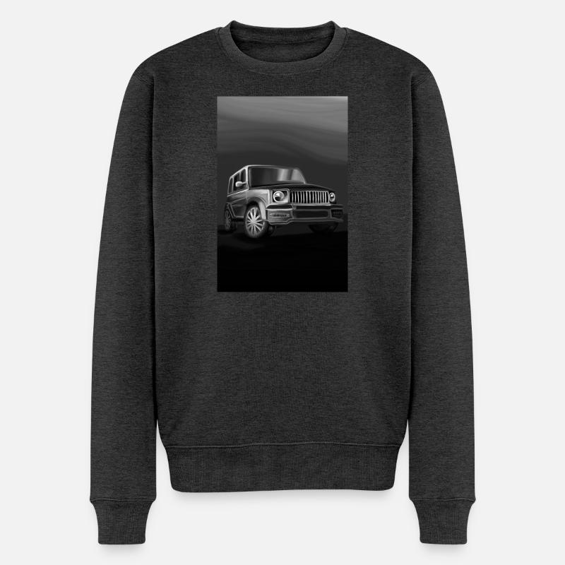 Impression d’art SUV noir et blanc - Pull Premium bio Homme - anthracite chiné