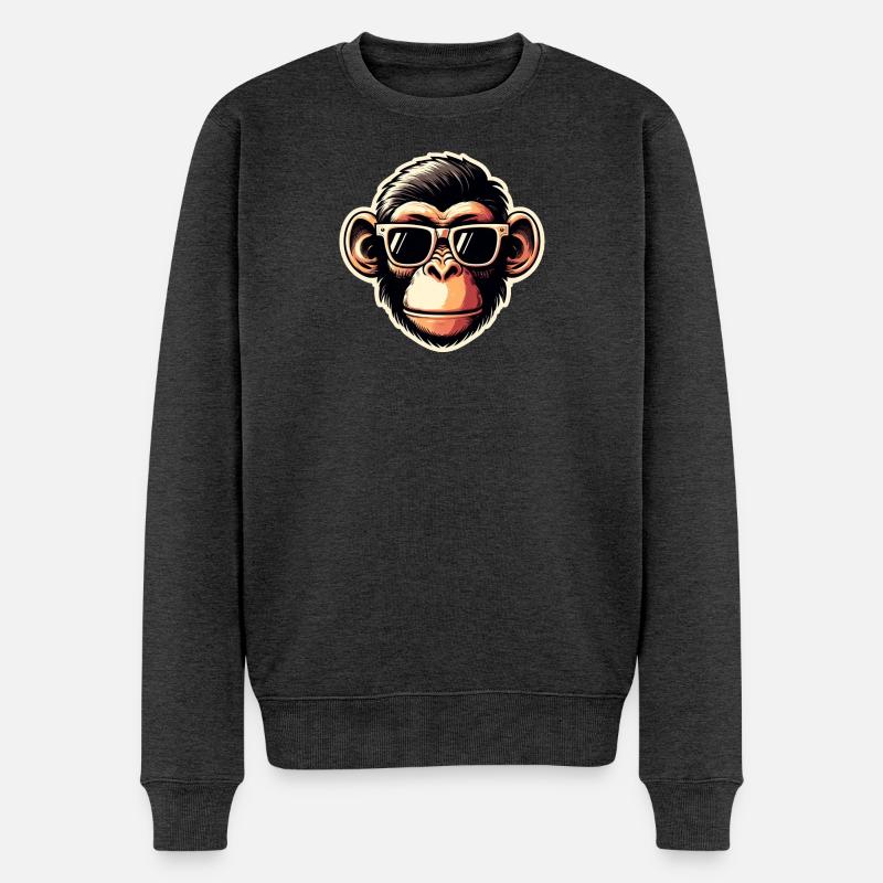 Lunettes de singe cool - Pull Premium bio Homme - anthracite chiné