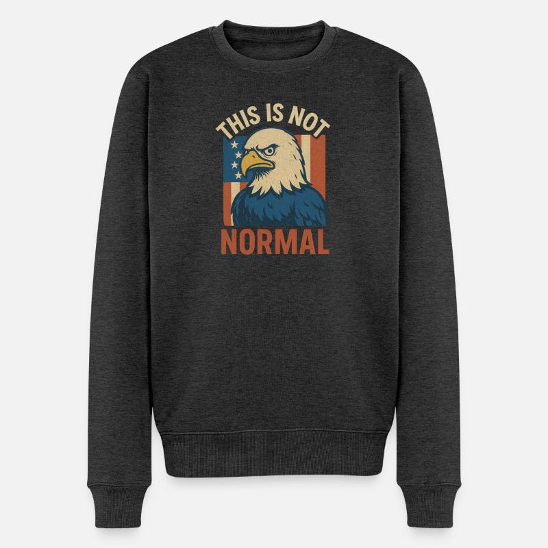 Kein normaler Patriot Eagle - Männer Premium Bio Pullover - Anthrazit meliert