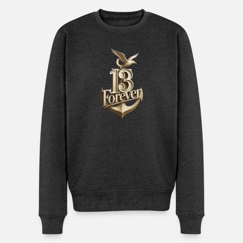 Anke 13frv - Männer Premium Bio Pullover - Anthrazit meliert