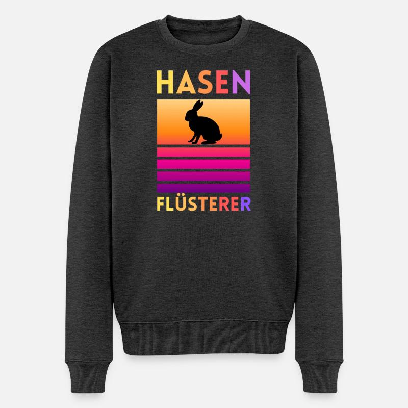 Hase Flüsterer - Männer Premium Bio Pullover - Anthrazit meliert