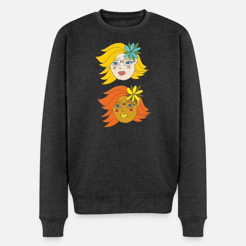 summer girls - Männer Premium Bio Pullover - Anthrazit meliert