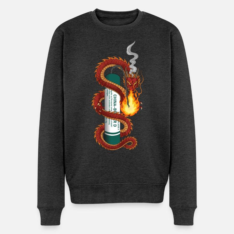 Pyro Dragon - Pull Premium bio Homme - anthracite chiné