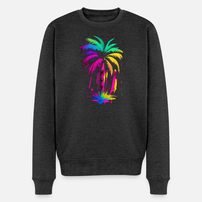 Palme - Männer Premium Bio Pullover - Anthrazit meliert