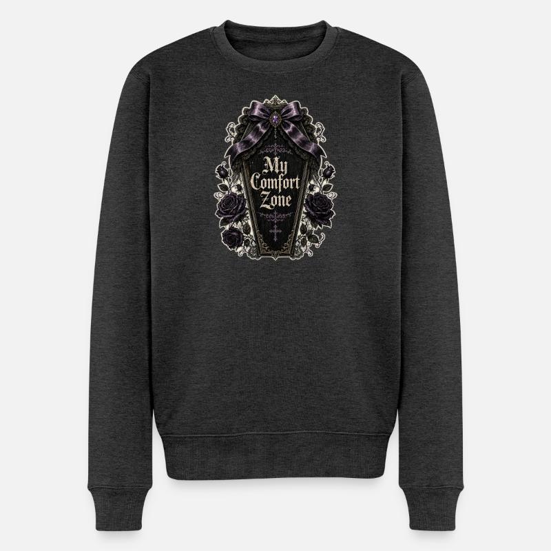 My Comfort Zone - Gothic  - Männer Premium Bio Pullover - Anthrazit meliert