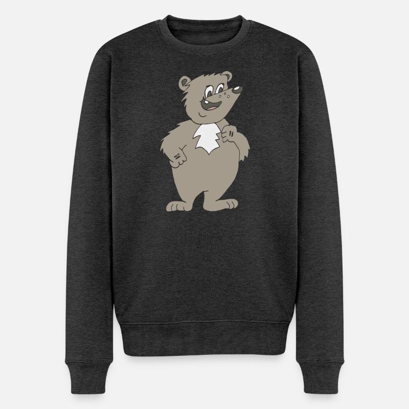 bär comcistyle - Männer Premium Bio Pullover - Anthrazit meliert