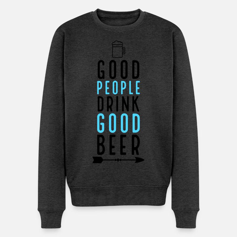 Bier - Männer Premium Bio Pullover - Anthrazit meliert