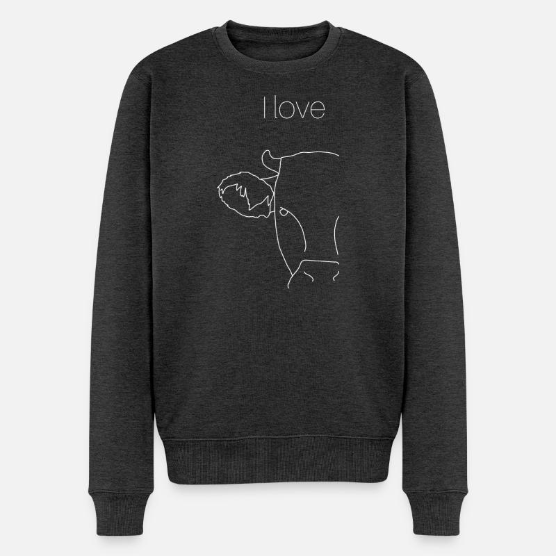 Kühe, ich liebe die - Männer Premium Bio Pullover - Anthrazit meliert
