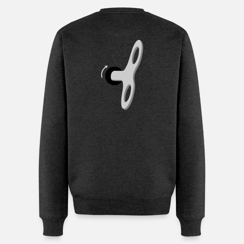 L'Humain est une machine - Pull Premium bio Homme - anthracite chiné