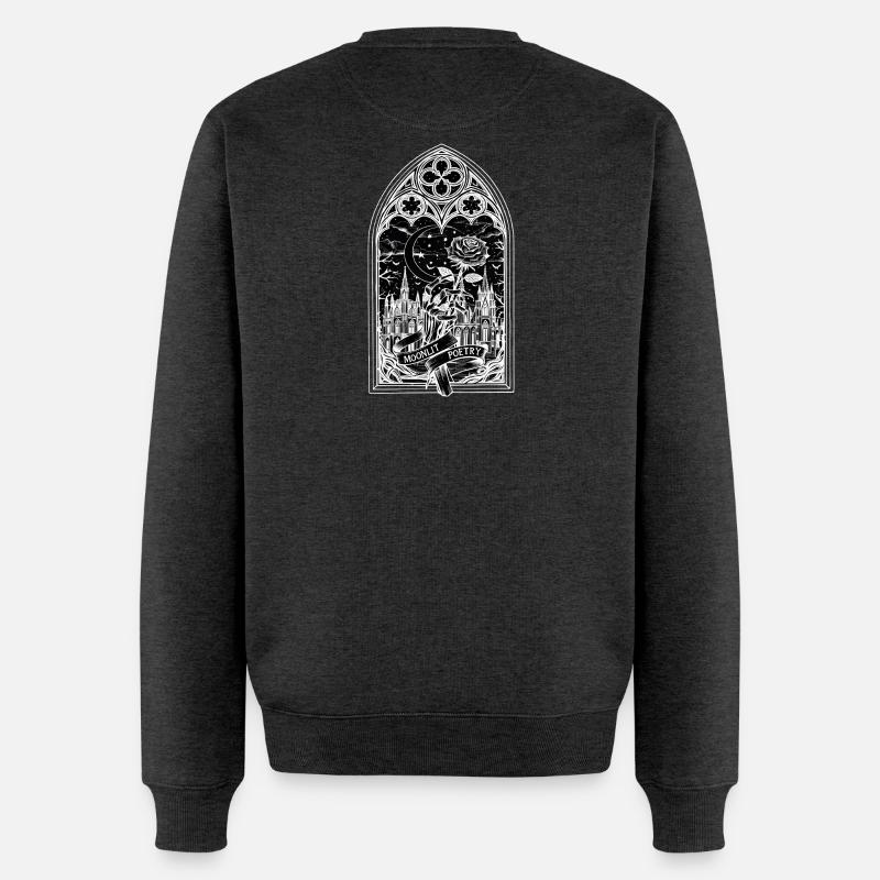 Moonlit Poetry Bogen - Männer Premium Bio Pullover - Anthrazit meliert