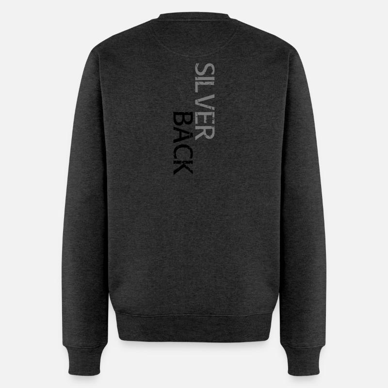 SILVERBACK (offset) - Men's Premium Organic Jumper - heather anthracite