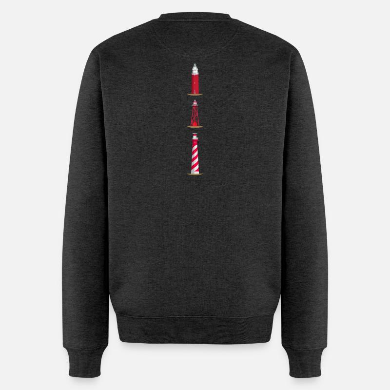 Leuchttürme Texel, Den Oever, Westerlichttoren - Männer Premium Bio Pullover - Anthrazit meliert
