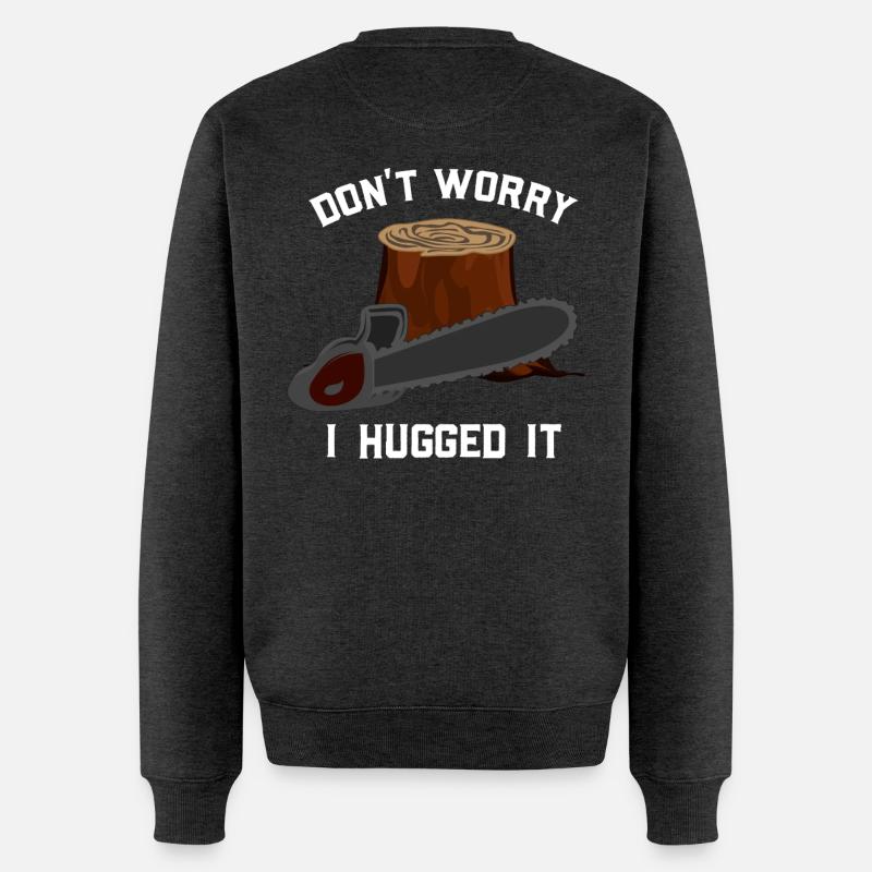 Holzbearbeitung Holz Geschenk - Männer Premium Bio Pullover - Anthrazit meliert