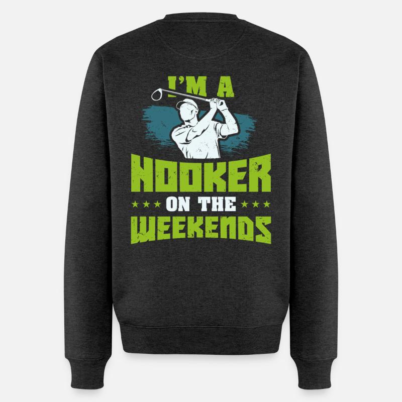 Golf - Männer Premium Bio Pullover - Anthrazit meliert