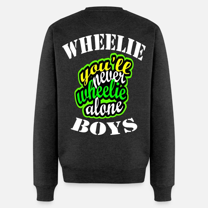 Wheelie - Männer Premium Bio Pullover - Anthrazit meliert