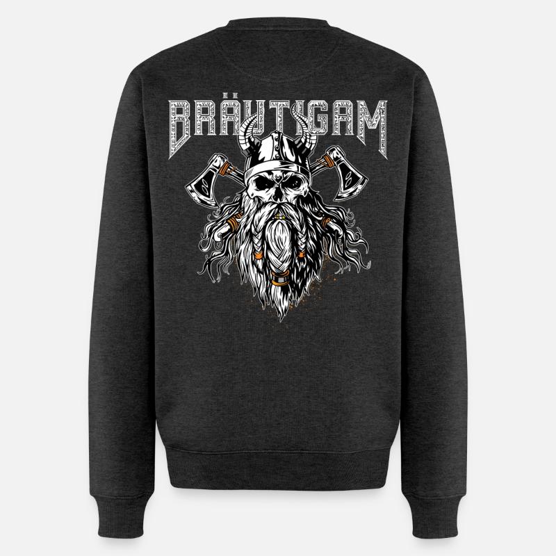 Bräutigam Wikinger Stil - Männer Premium Bio Pullover - Anthrazit meliert