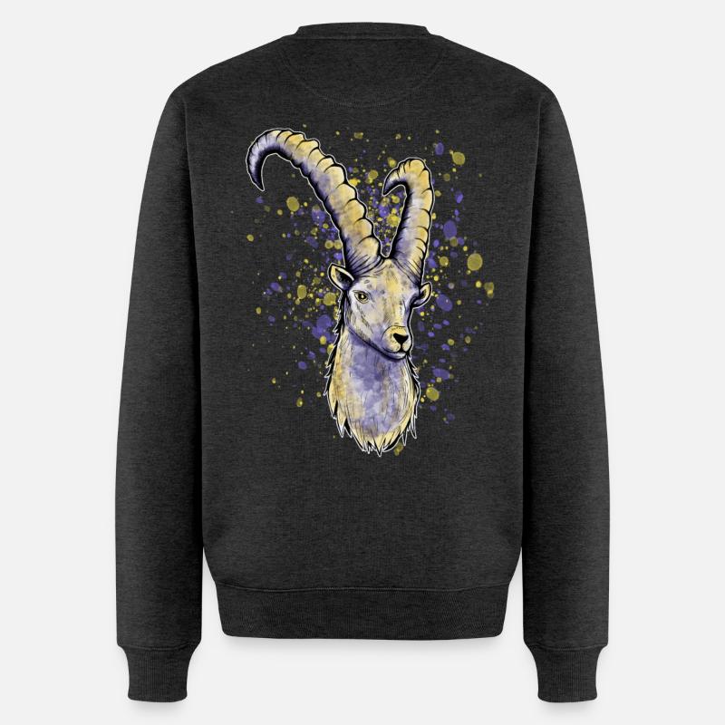 Steinbock Astrologie - Männer Premium Bio Pullover - Anthrazit meliert