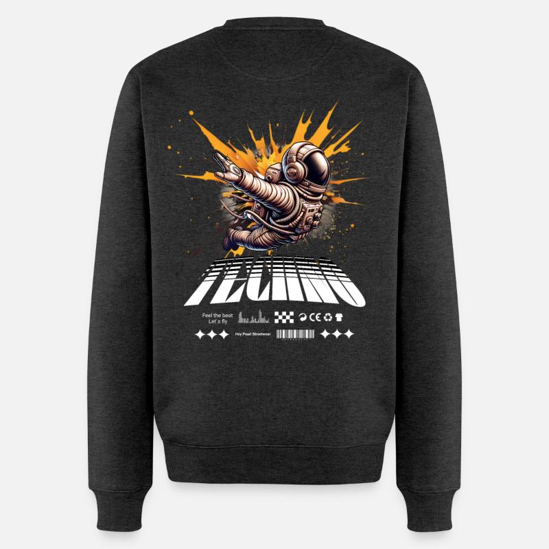 Astronaute en Spray Splash Techno - Pull Premium bio Homme - anthracite chiné