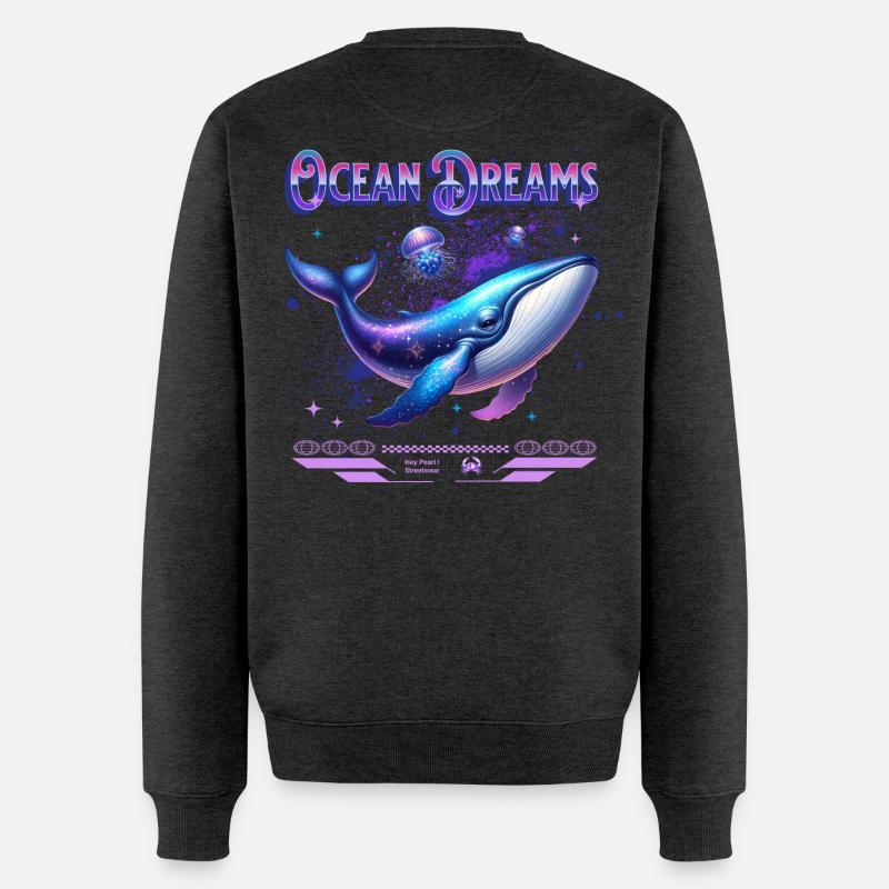Ocean Dreams Galaktischer Wal - Männer Premium Bio Pullover - Anthrazit meliert