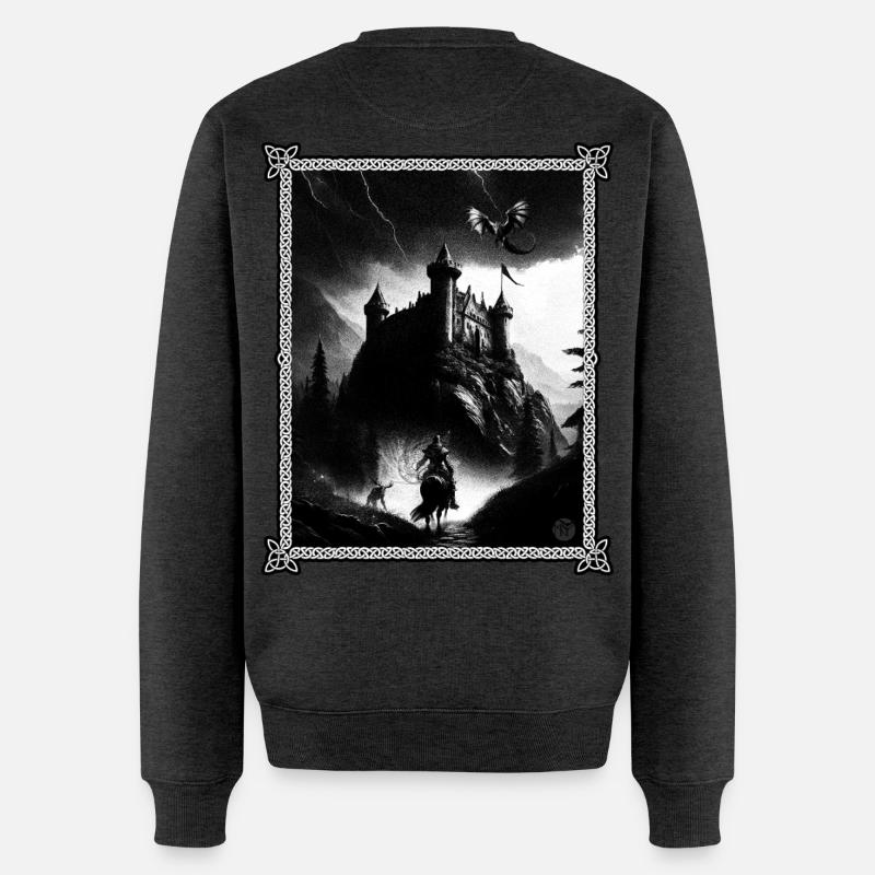 Sword and Sourcery - Männer Premium Bio Pullover - Anthrazit meliert