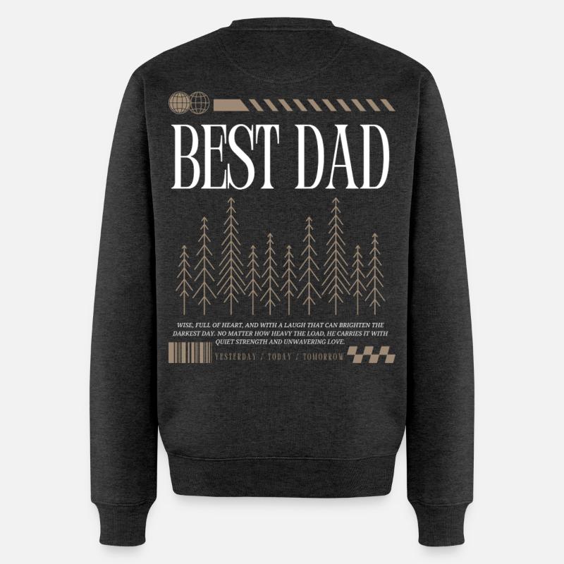 Bester Papa  - Männer Premium Bio Pullover - Anthrazit meliert
