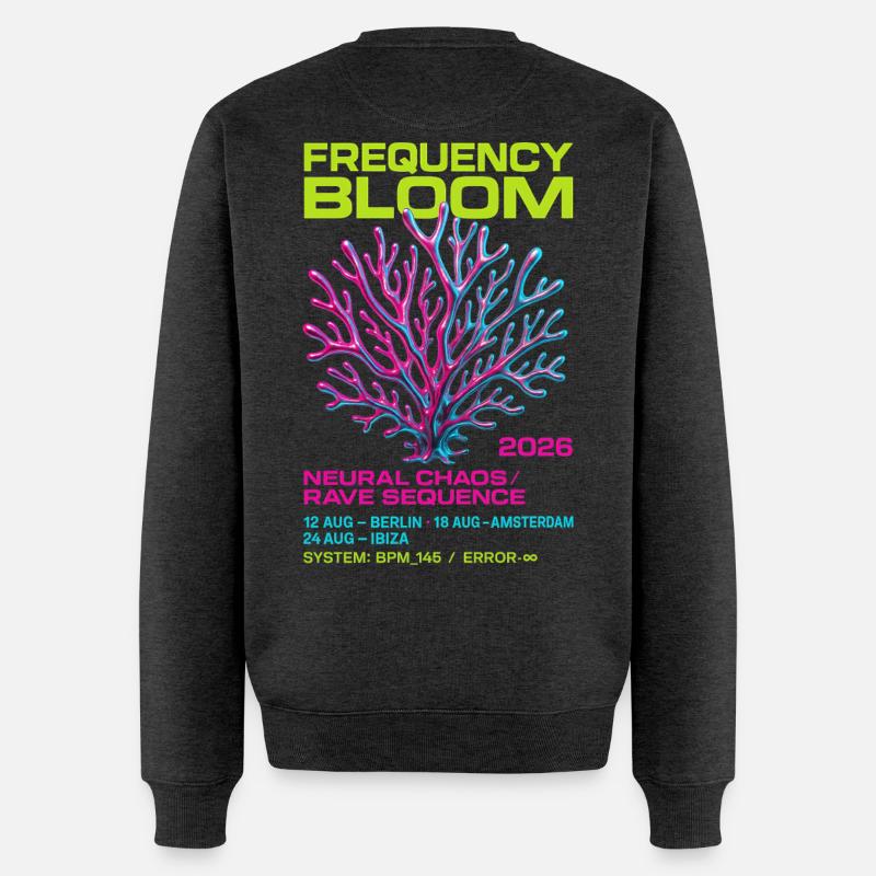 Frequency Bloom - Männer Premium Bio Pullover - Anthrazit meliert