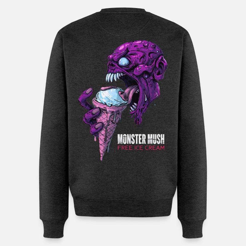 Monster Mush - Free icecream (Tshirt)  - Pull Premium bio Homme - anthracite chiné