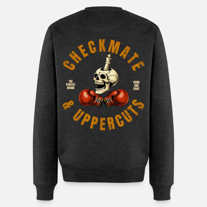 Schachmatt & Aufwärtshaken - Männer Premium Bio Pullover - Anthrazit meliert