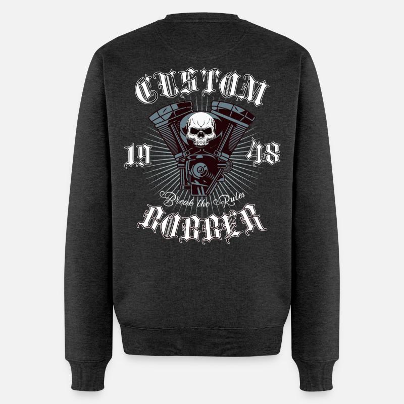 Bobber Chopper Motorrad Design - Männer Premium Bio Pullover - Anthrazit meliert