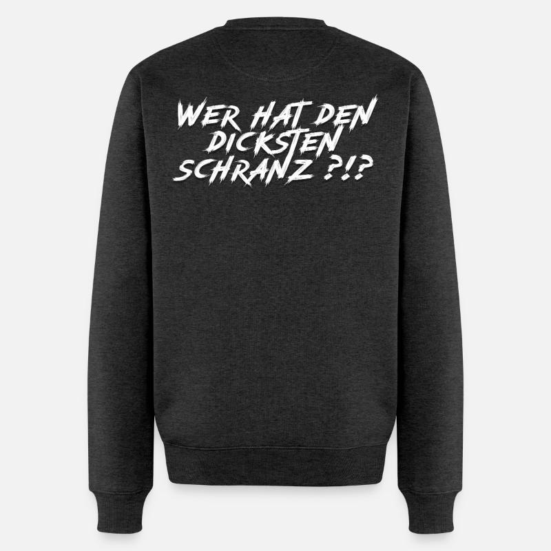 Wer hat den dicksten Schranz?!? - Männer Premium Bio Pullover - Anthrazit meliert
