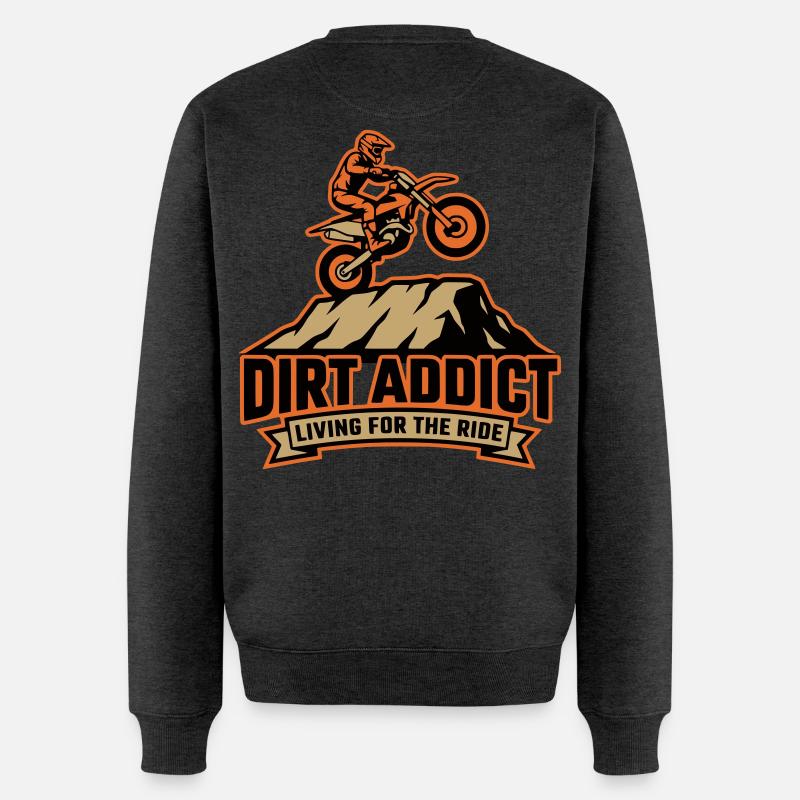 Dirt Addict - Männer Premium Bio Pullover - Anthrazit meliert