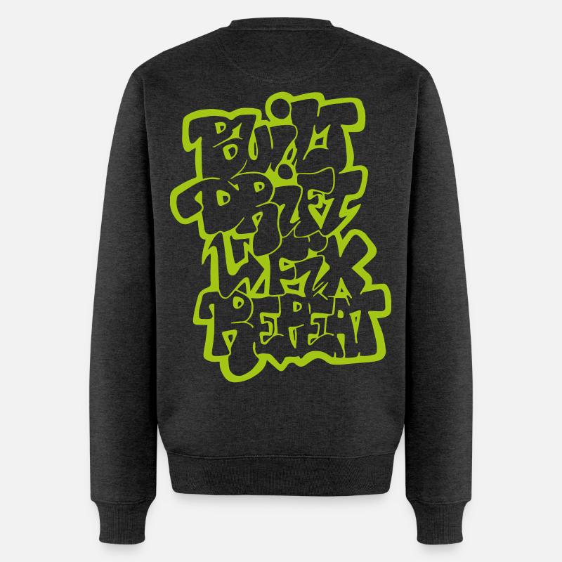 Built Drift Fix Repeat 02 - Männer Premium Bio Pullover - Anthrazit meliert