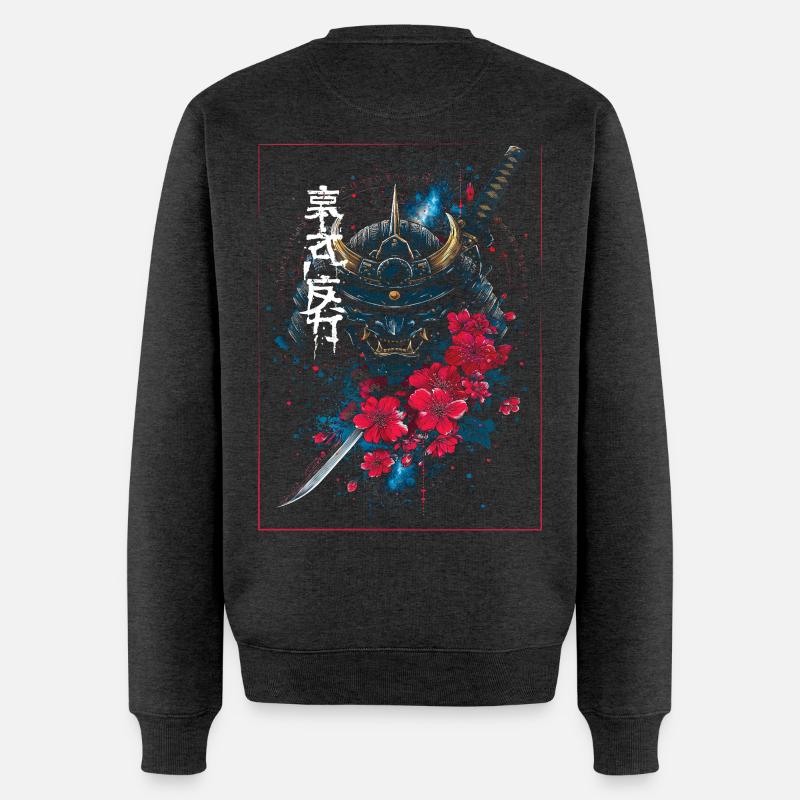 Oni - Samouraï Démon Japonais - Pull Premium bio Homme - anthracite chiné