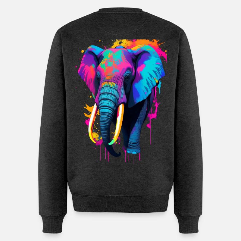 Elefant - Männer Premium Bio Pullover - Anthrazit meliert