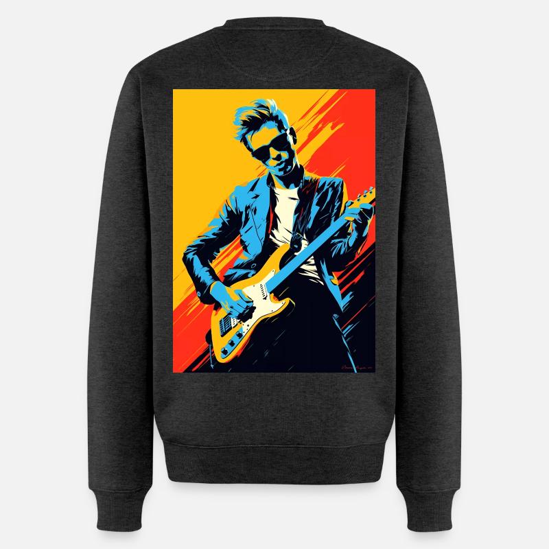 Pop-Art-Rocker - Männer Premium Bio Pullover - Anthrazit meliert
