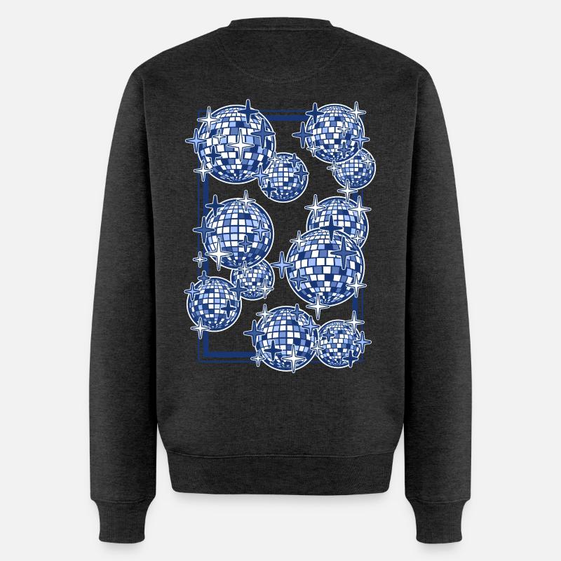Spiegelkugeln in Blau - Männer Premium Bio Pullover - Anthrazit meliert
