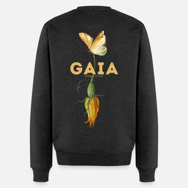 Ånder i blomst - Økologisk premium-sweatshirt til mænd - antracit meleret