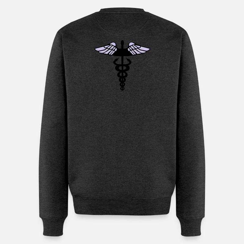 Caduceus - Männer Premium Bio Pullover - Anthrazit meliert
