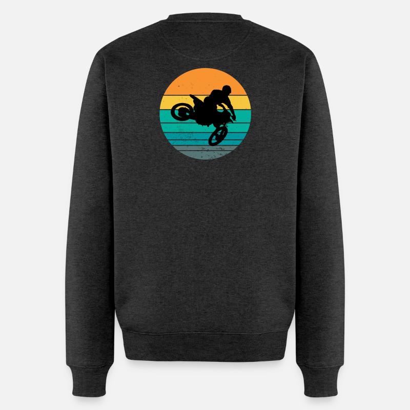 Motorrad, Motorradfan, Biker - Männer Premium Bio Pullover - Anthrazit meliert