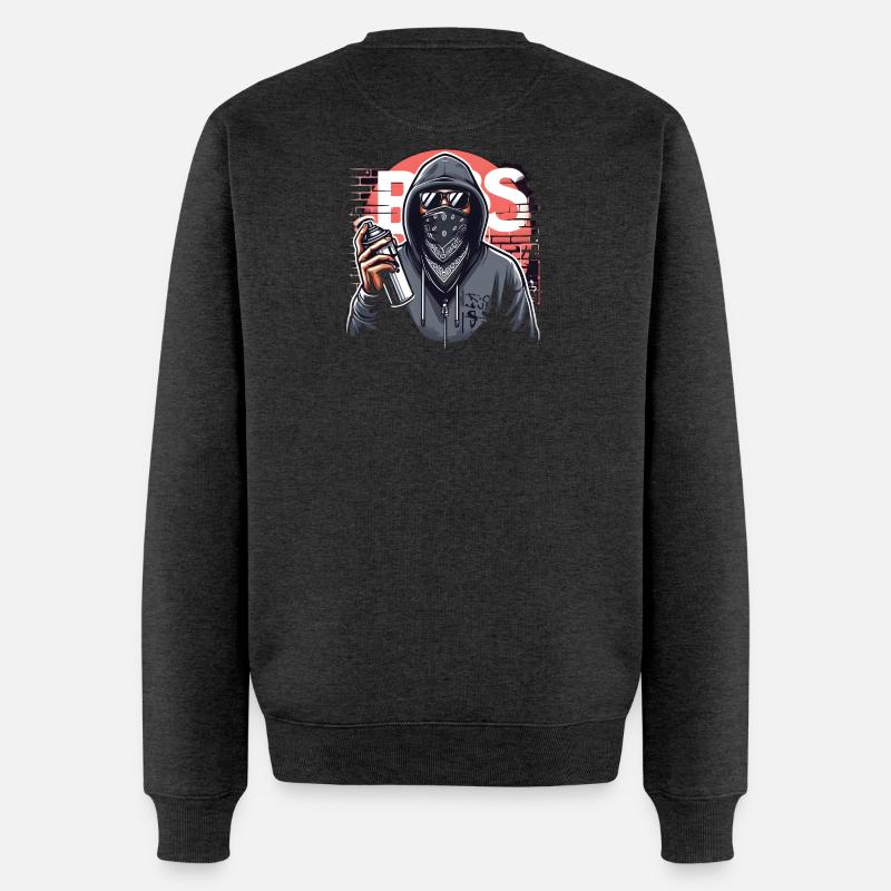 Grafiti Sprayer - Männer Premium Bio Pullover - Anthrazit meliert