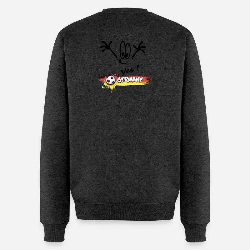Fußball Germany Deutschland - Männer Premium Bio Pullover - Anthrazit meliert