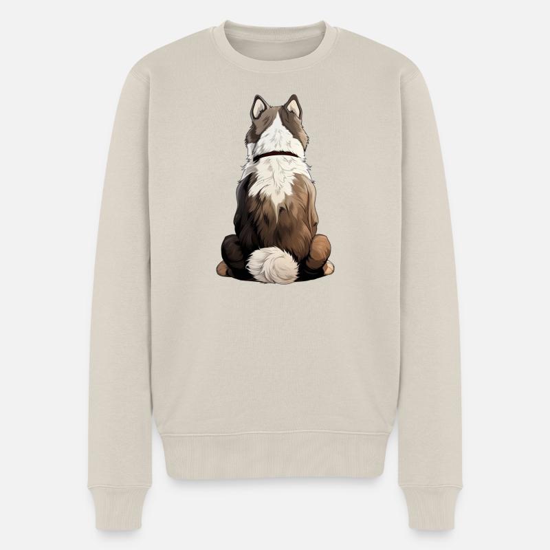 Siberian Husky - Männer Premium Bio Pullover - Beige