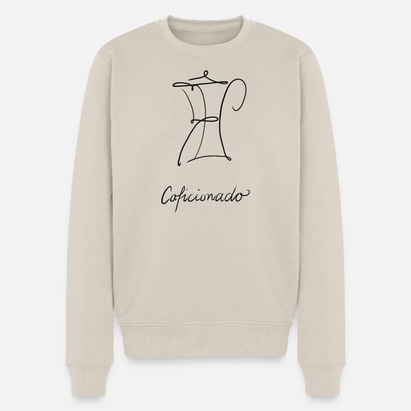 Caficionado - Kaffeekanne - Männer Premium Bio Pullover - Beige