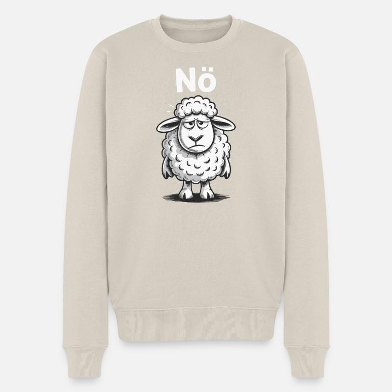 Basse-Autriche – Grumpy Sheep Humour Design - Pull Premium bio Homme - beige