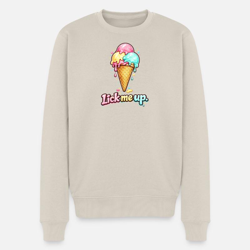 Lécher une glace - Pull Premium bio Homme - beige