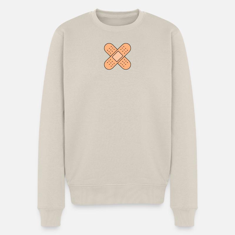 Gips-Kreuz - Männer Premium Bio Pullover - Beige